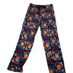 Chucky Sleep Pants Mens Small Blue Fleece Lounge Pajama Horror Childs Play -1255